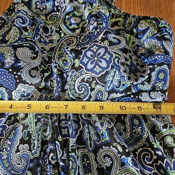A Shore Fit Blue Paisley Tankini Top Women's Sz 10 Flowy Tummy Control Swim NWOT - Picture 7 of 7
